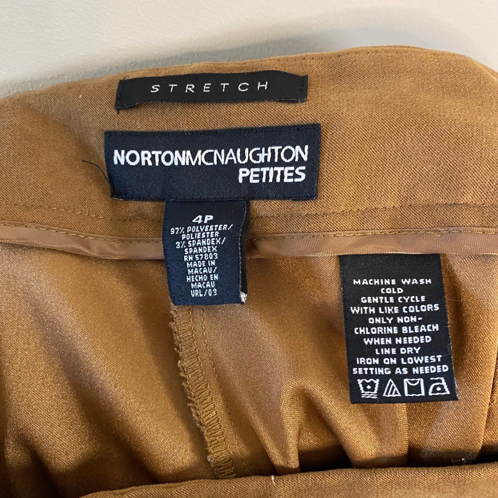 Norton McNaughton Petite Womens Faux Suede exposed stitch detail Straight Leg 4P - Picture 5 of 5